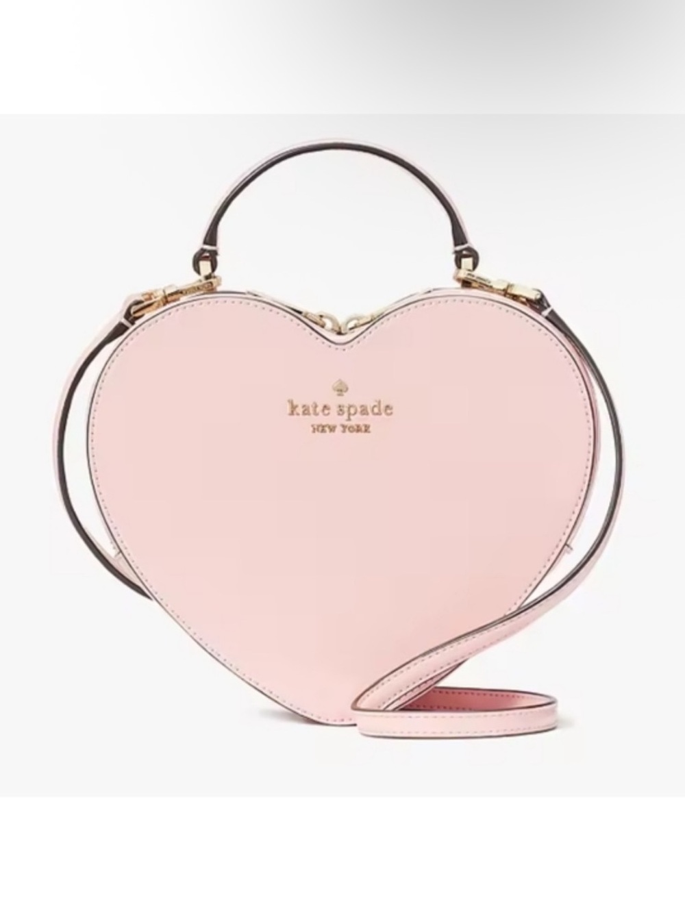 kate spade Pink Heart-Shaped Crossbody with Gold Hardware